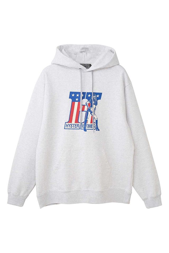 HYSTERIC GLAMOUR ヒステリックグラマー 02253CF04 H TIMES パーカー TOP GRAY 正規通販 メンズ