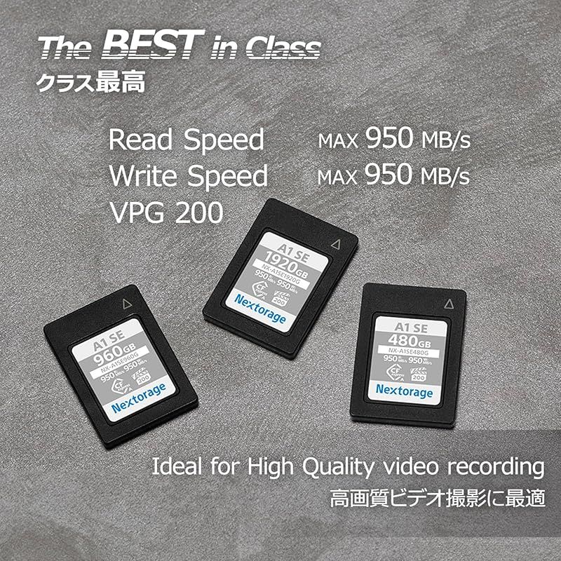 Nextorage 日本メーカー CFexpress Type A 960GB VPG200 最大 Nextorage 日本メーカー CFexpress Type A 960GB VPG200 最大