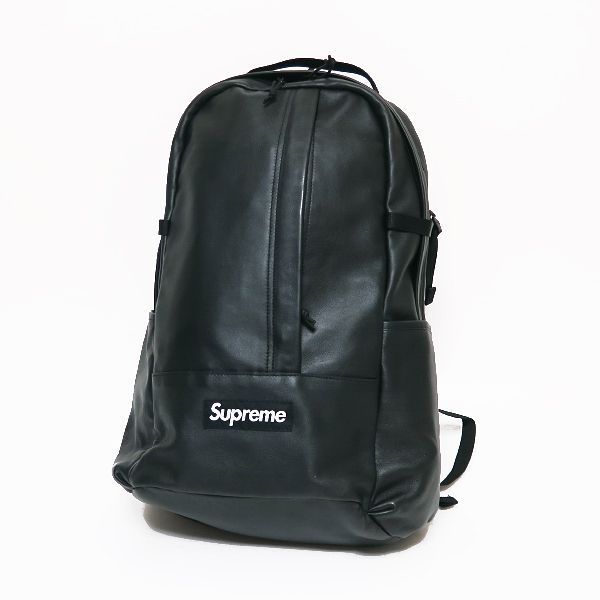 美品 SUPREME シュプリーム 24AW LEATHER BACKPACK レザー バックパック ブラック リュック febz