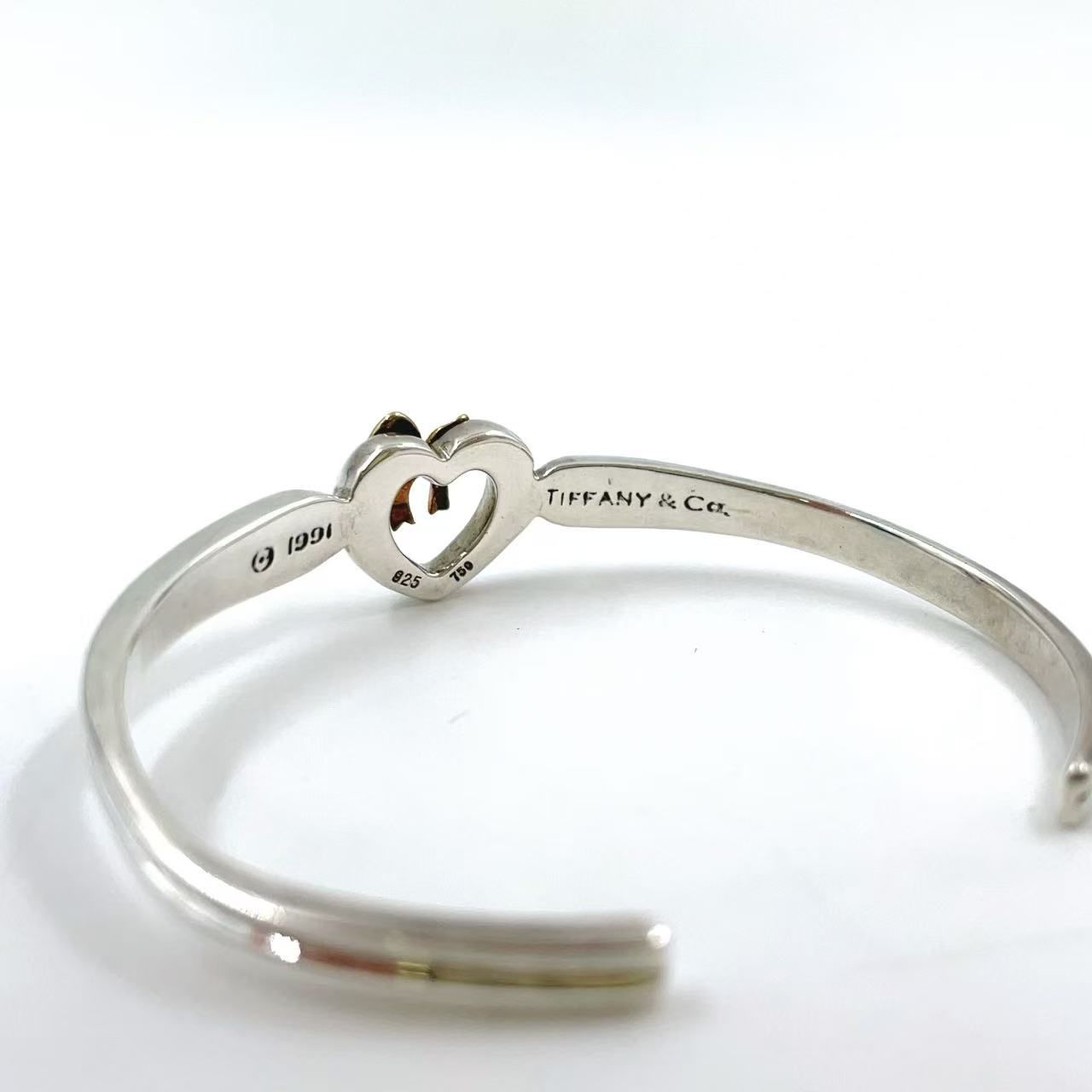 TIFFANY & Co. ハートリボン SV925×AU750 シルバー ブレスレット