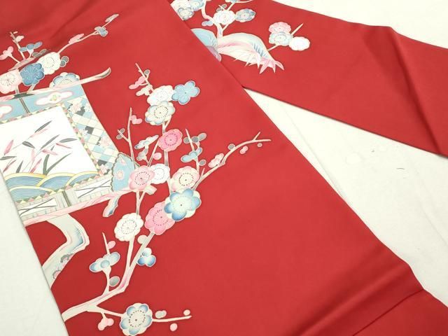 平和屋着物○塩瀬 九寸名古屋帯 枝梅 金彩 正絹 逸品 DAAU5942ps