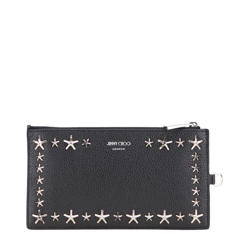 JIMMY CHOO ジミーチュウ 長財布　スタースタッズ　レザー　ブラック JIMMY CHOO ジミー チュウ 二つ折り財布 REGINA レジーナ スター