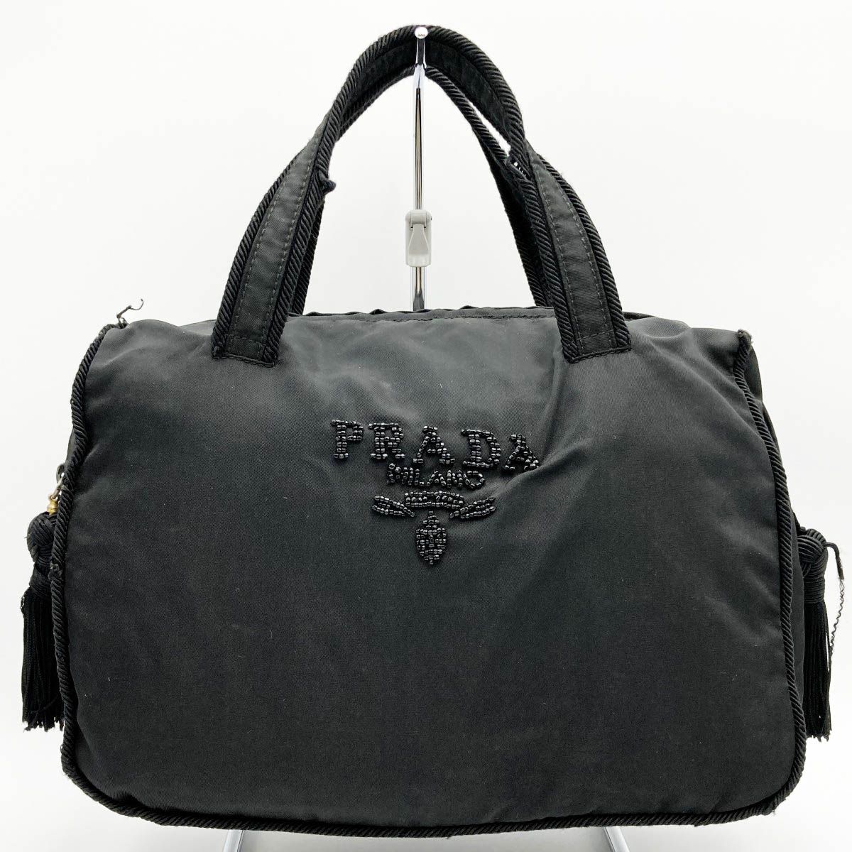 PRADA プラダ ハンドバッグ ミニバッグ ブラック 黒 ナイロン ロゴ 