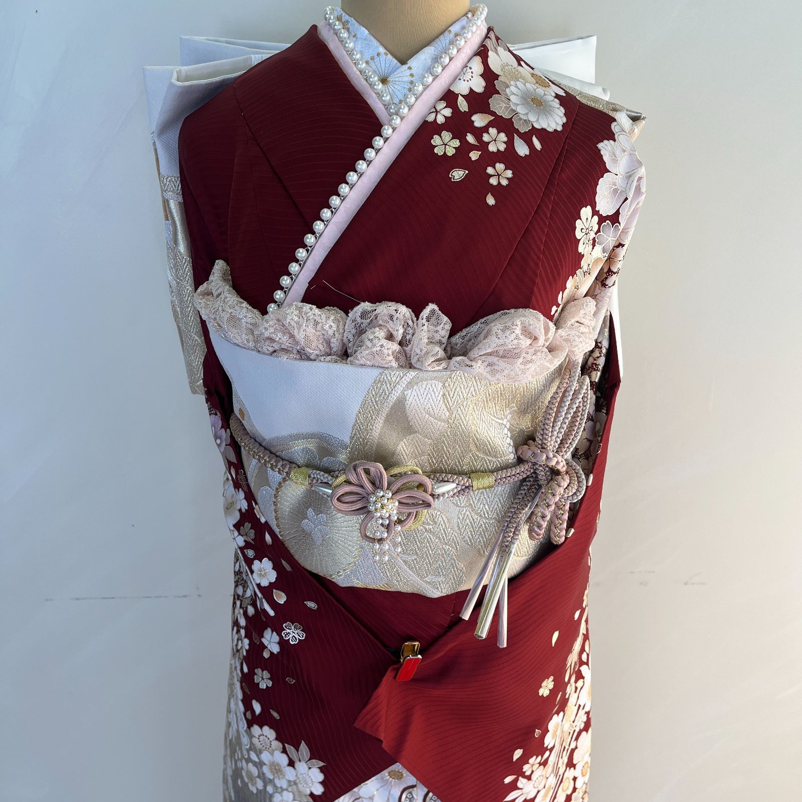 大特価】ボルドー 深い 赤 豪華 振袖 新品 新作 成人式 フル