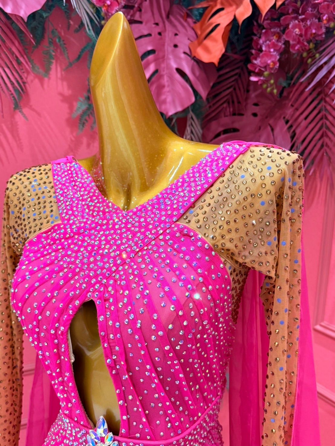 社交ダンス gentil ジャンティ modern スタンダード ピンク サイズS