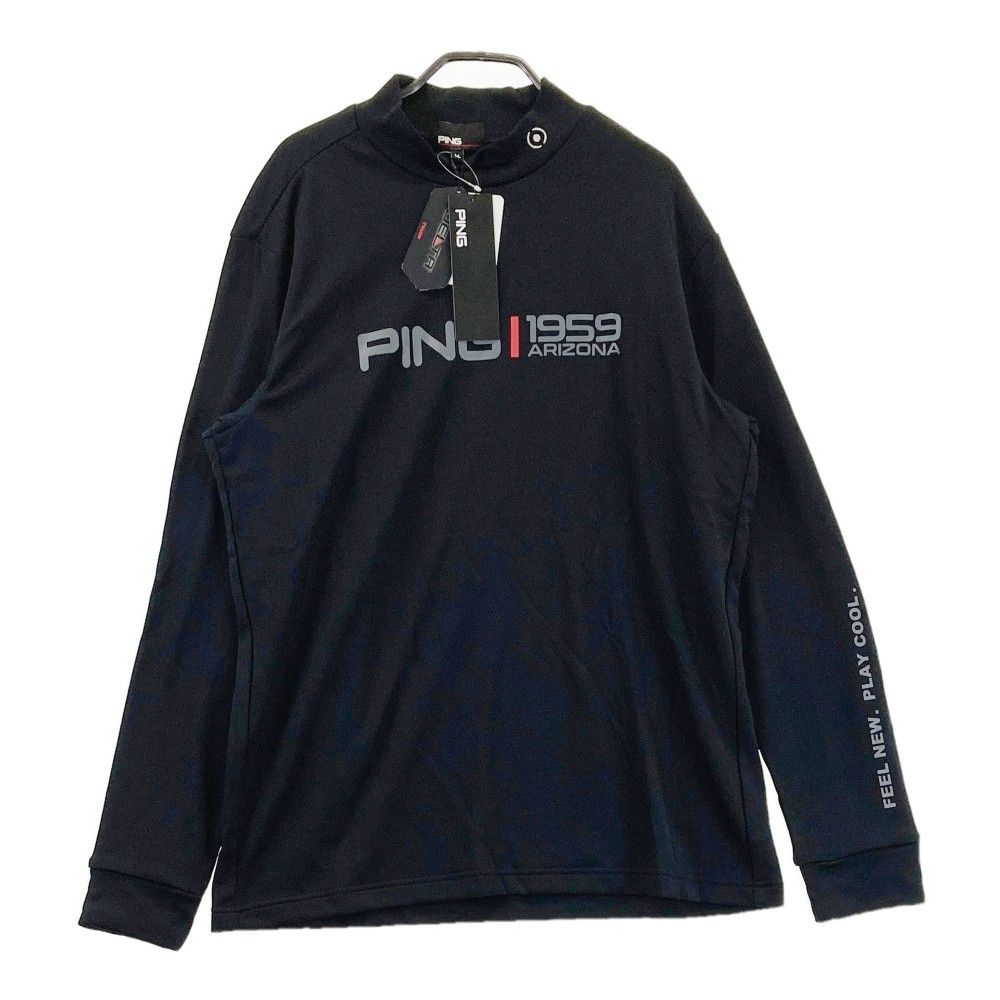 サイズ：LL PING ピン 2022年モデル ハイネック 長袖Tシャツ  ブラック系 [240101303023]# ゴルフウェア メンズ ストスト