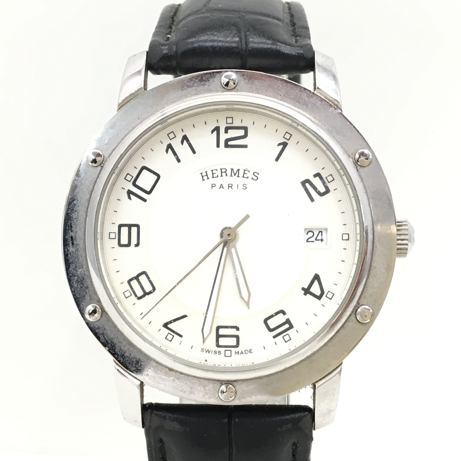 HERMES クリッパー 腕時計 シルバー 稼働品 10-964 - メルカリ