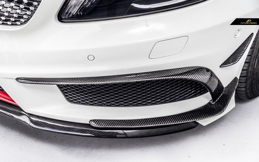 FUTURE DESIGN BENZ メルセデス ベンツ A-Class W176 前期車 フロントバンパー用 カナード 本物Drycabon ドライカーボン AMG エアロ カスタム