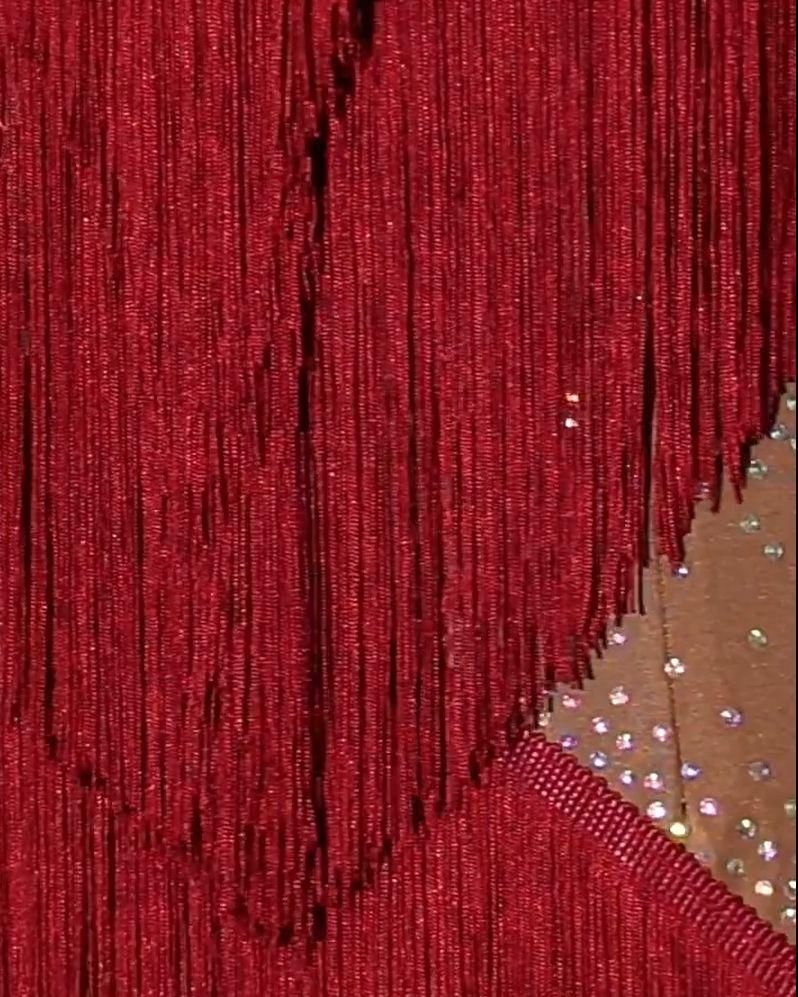 新作 ラテンドレス ワンピース ラテン衣装 ワインレッド オーダー