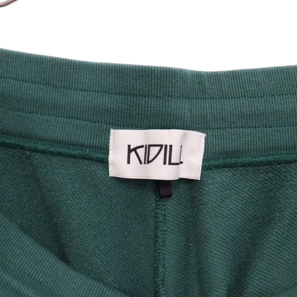 KIDILL (キディル) 23SS BAGGY SWEAT PANTS DISTRESSED FABRIC KL710 裾ドローコード  バギースウェットパンツ グリーン