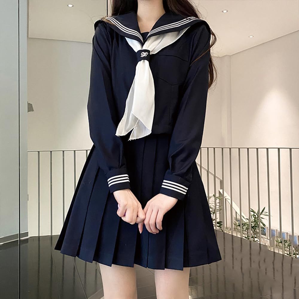 クーポン有】本格制服 女子制服 人気 紺三本 プリーツスカート 上下セット 文化祭 前開き 長袖 学歳 コスチューム 制服 卒業式 JK 仮装 清純  ハロウィン 3点セット 可愛い 女子高生 紺色 ネイビー セーラー服 [GSYCL] - メルカリ