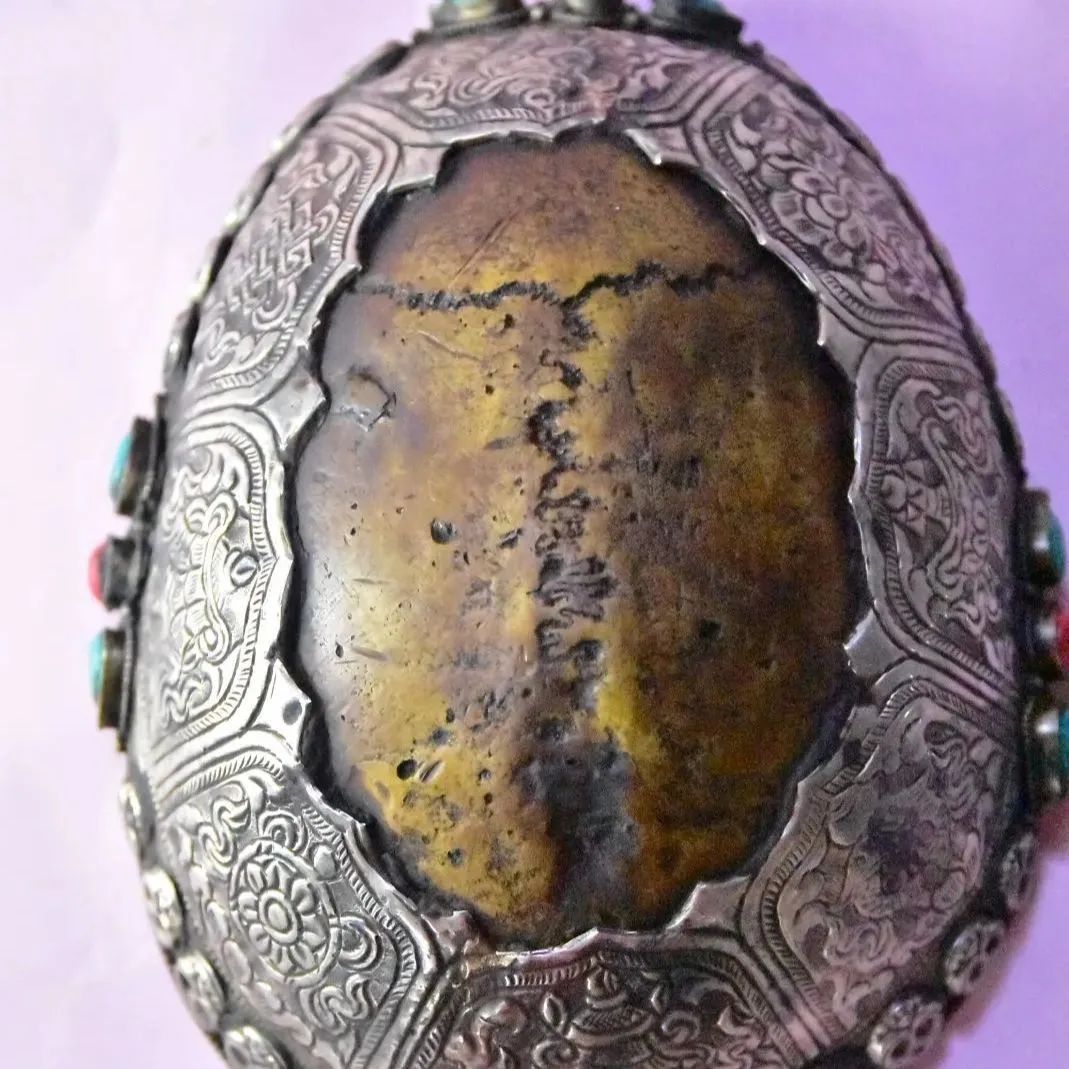 チベタンスカル　髑髏杯　カパーラ　香炉　真鍮　チベット仏教　密教法具 チベタンスカル 髑髏杯 カパーラ 香炉 真鍮 チベット仏教 密教法具