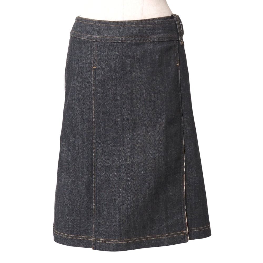 BURBERRY バーバリー スカート サイズ38 デニム ラップスカート 巻きスカート ひざ丈 ブランド古着 20250915 RA6016