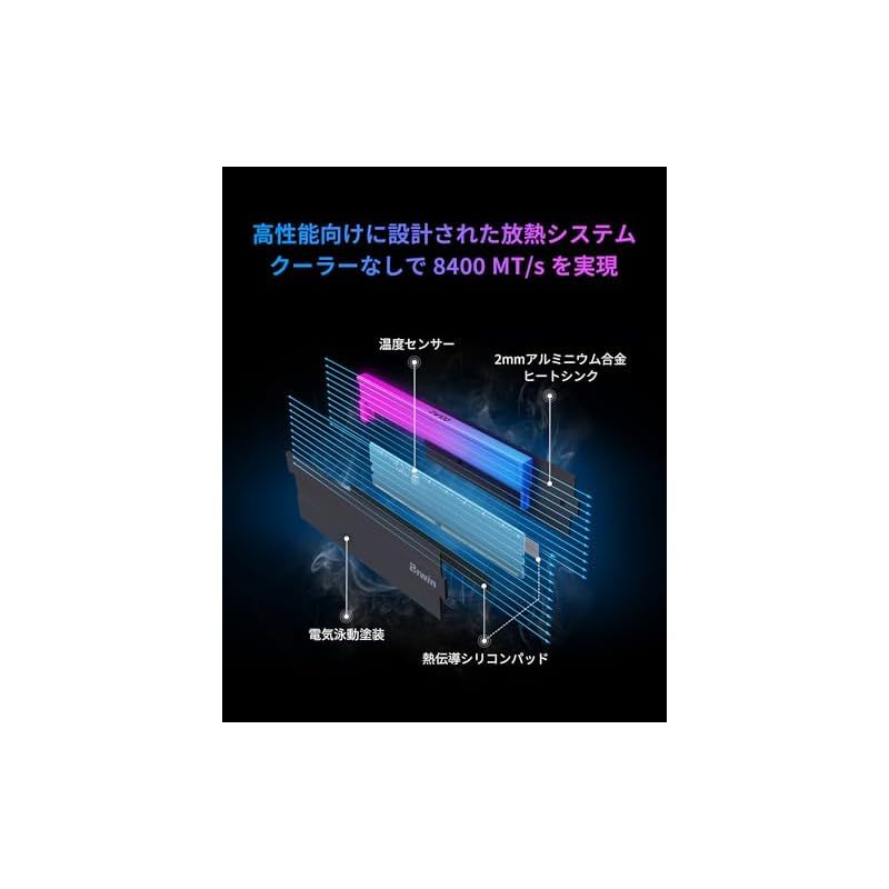 2025新作品質保証。 Biwin DW100 DDR5 6000MT|s PC5-48000 デスクトップPC用メモリ 32GB 16GB×2枚 CL28 RGBライティング Intel XPM 3.0|AMD EXPO両対応 メモリキット ブラック