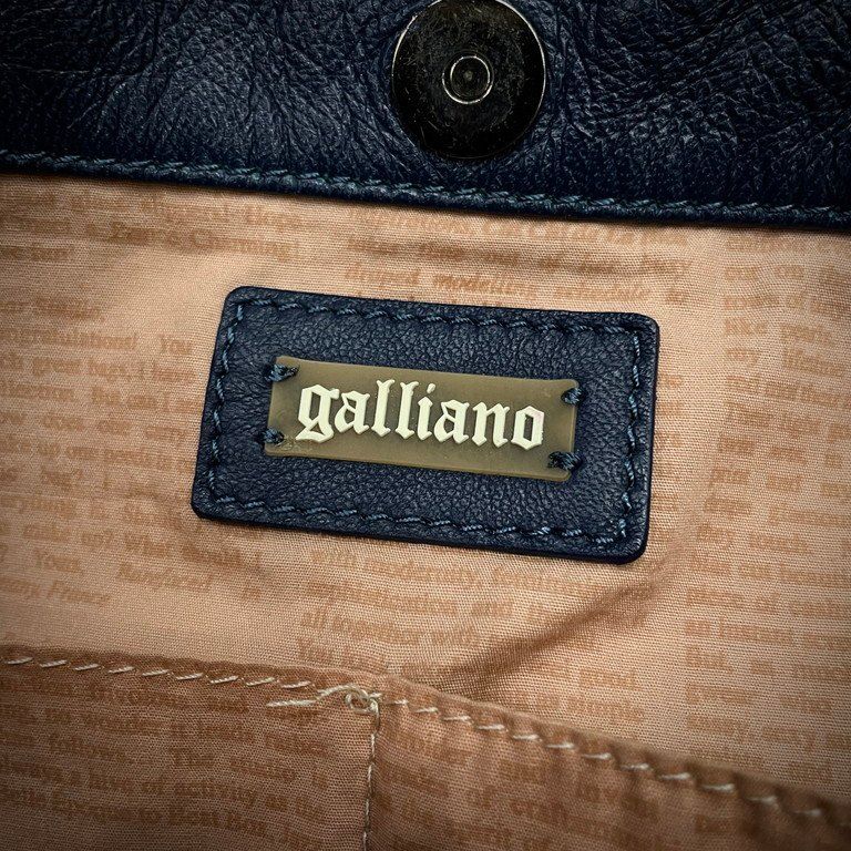 バッグ galliano galliano ガリアーノ レザー×キャンバス トートバッグ ブラック