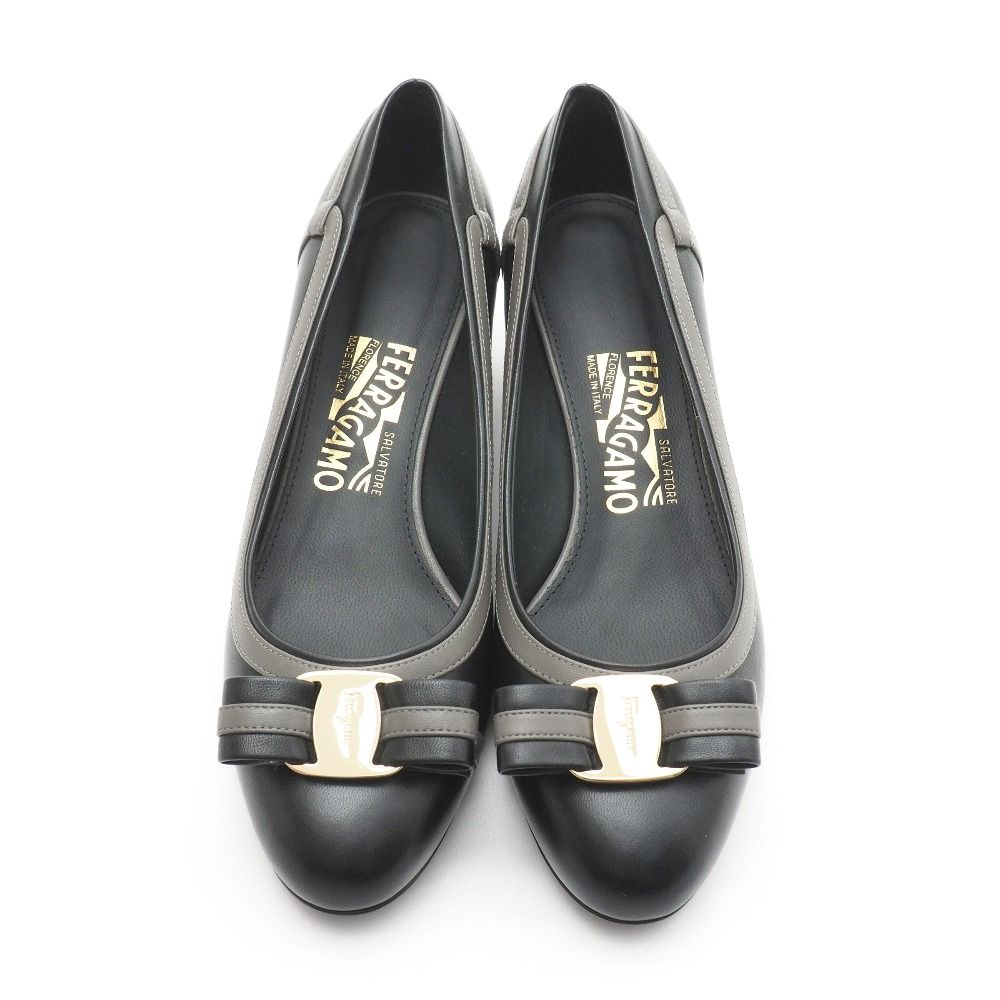【サルヴァトーレフェラガモ】エスパドリーユ パンプス デニム ヴァラリボン 6 □美品□Salvatore Ferragamo サルヴァトーレフェラガモ