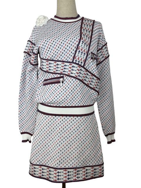 シャネル 大人気 16SSエアライントリコロールトップスXスカートSET CHANEL