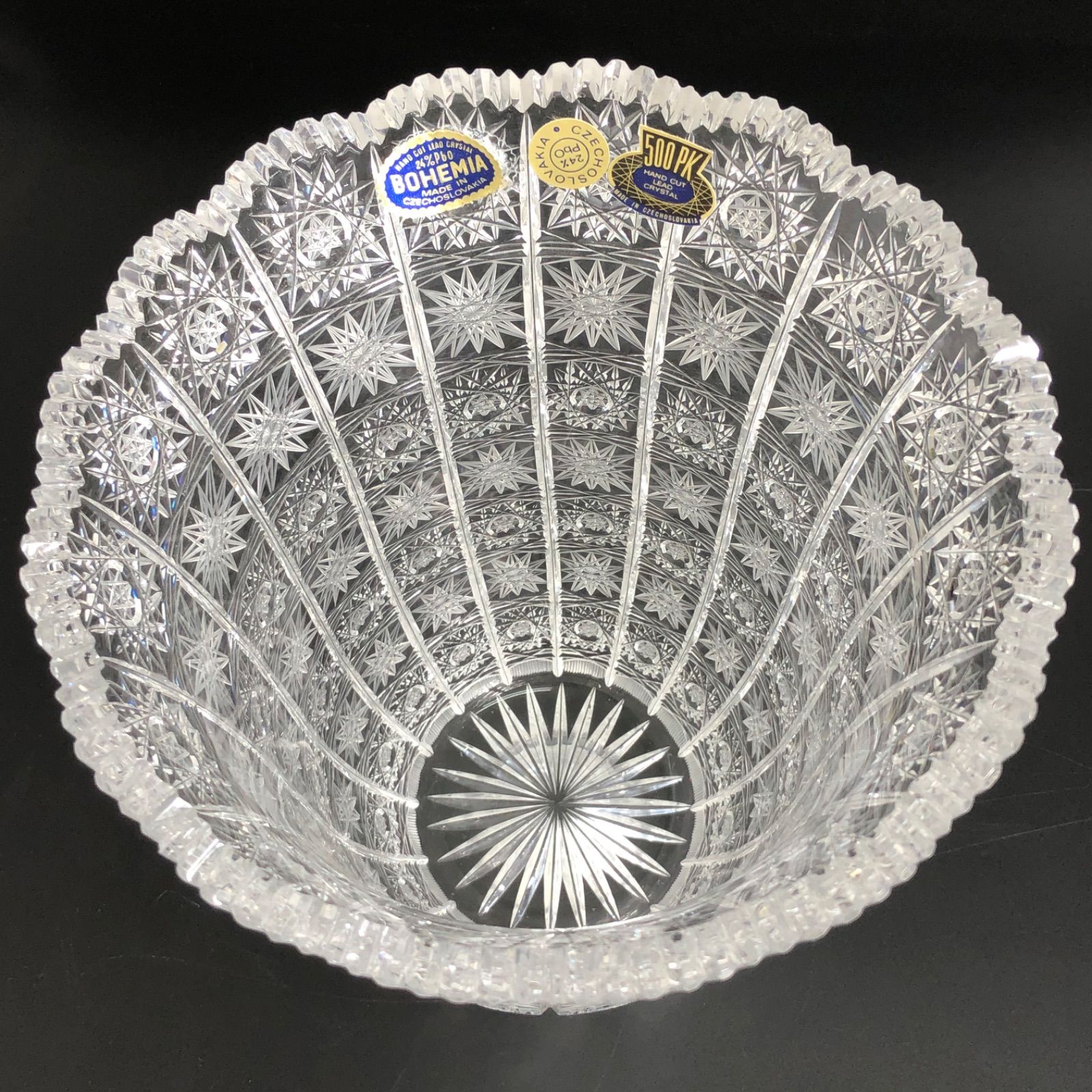 BOHEMIAN GLASS ボヘミアグラス フラワーベース 花瓶 クリスタル