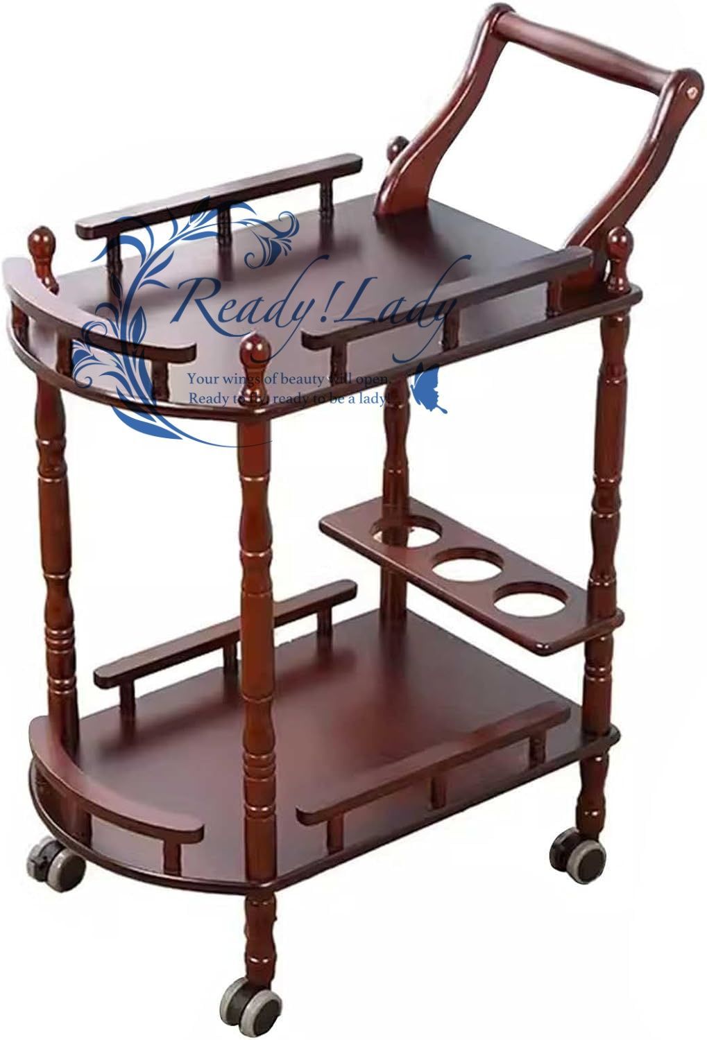 ヴィンテージ 木製バーカウンターワゴン トローリー サービスワゴン ワインラック SDS] ホーム＆キッチン キッチンワゴン トローリー 収納ワゴン