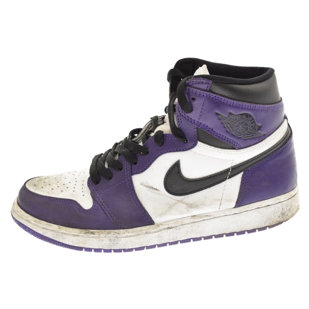 NIKE (ナイキ) AIR JORDAN 1 RETRO HIGH OG COURT PURPLE 555088-500 エアジョーダン1  レトロハイ コートパープル ハイカットスニーカー - メルカリ