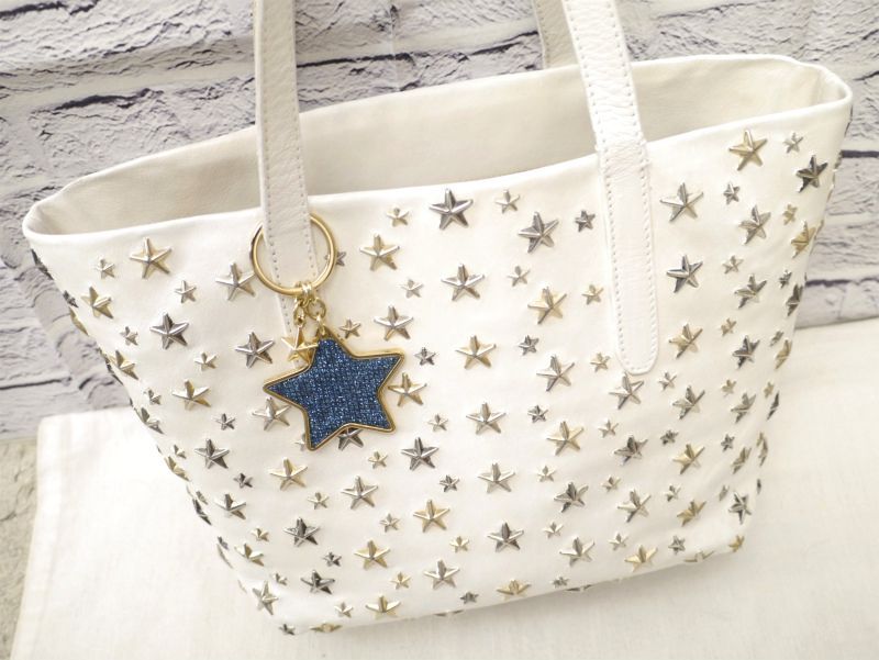 ☆JIMMY CHOO ジミーチュウ SOFIA ☆スタッズ トート バッグ 白 