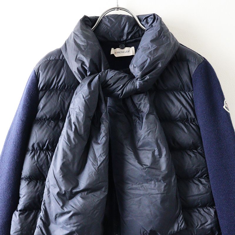 JPタグ モンクレール MONCLER MAGLIONE TRICOT 裾フリル ダウン切替  