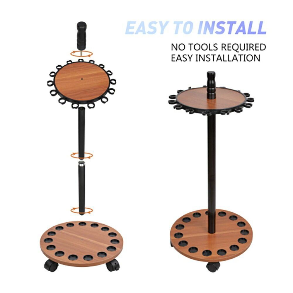 ロッドホルダー 丸型 木製 15本 DIYロッドスタンド 釣竿 収納 竿