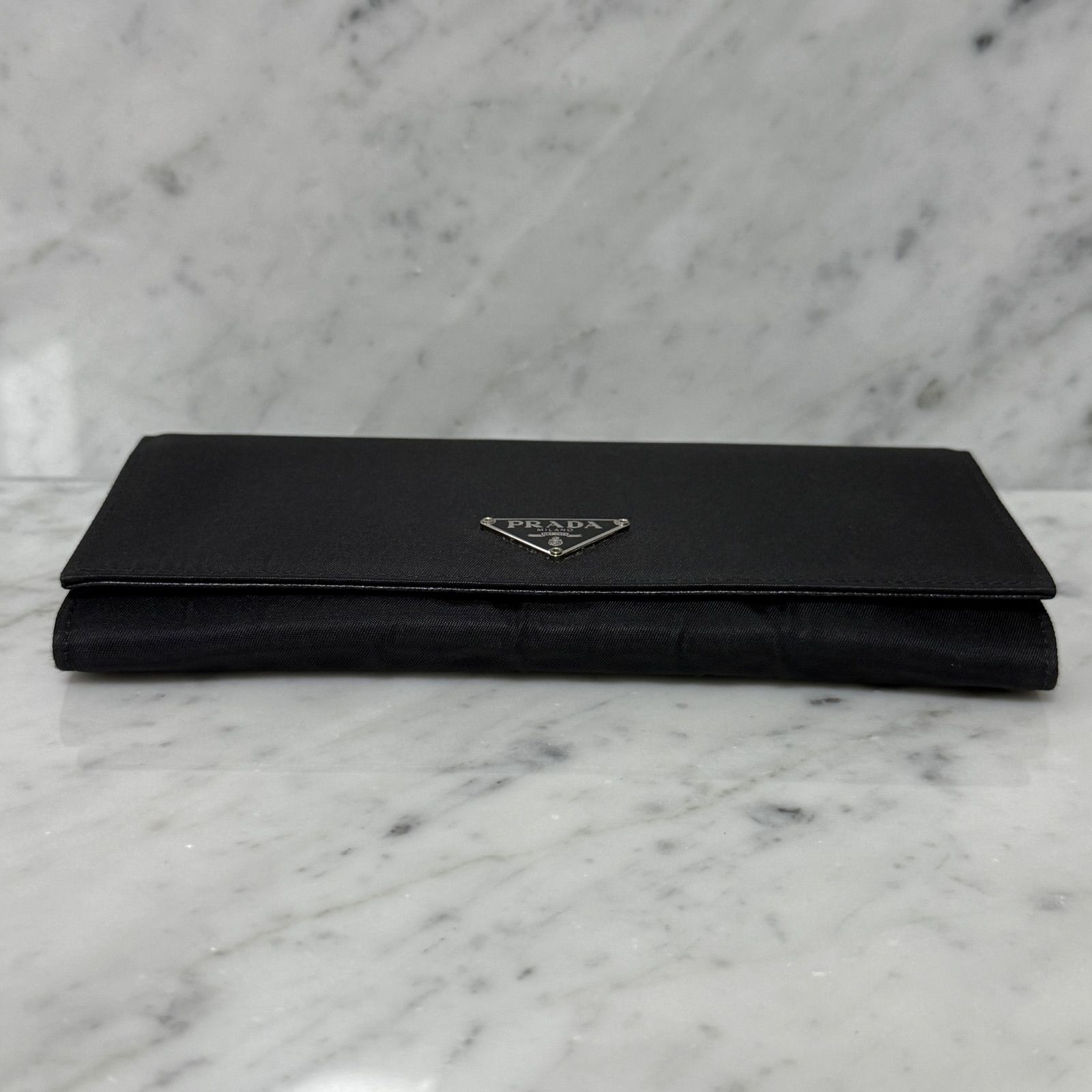 PRADA 黒 ナイロン 長財布 PRADA（プラダ） 長財布 ナイロン ラウンドファスナー 三角ロゴ