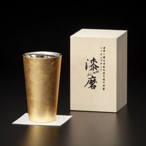 ウチキ 漆磨 漆塗りカップ 箔衣 はくごろも ストレートカップ 二重構造 SCW-L801