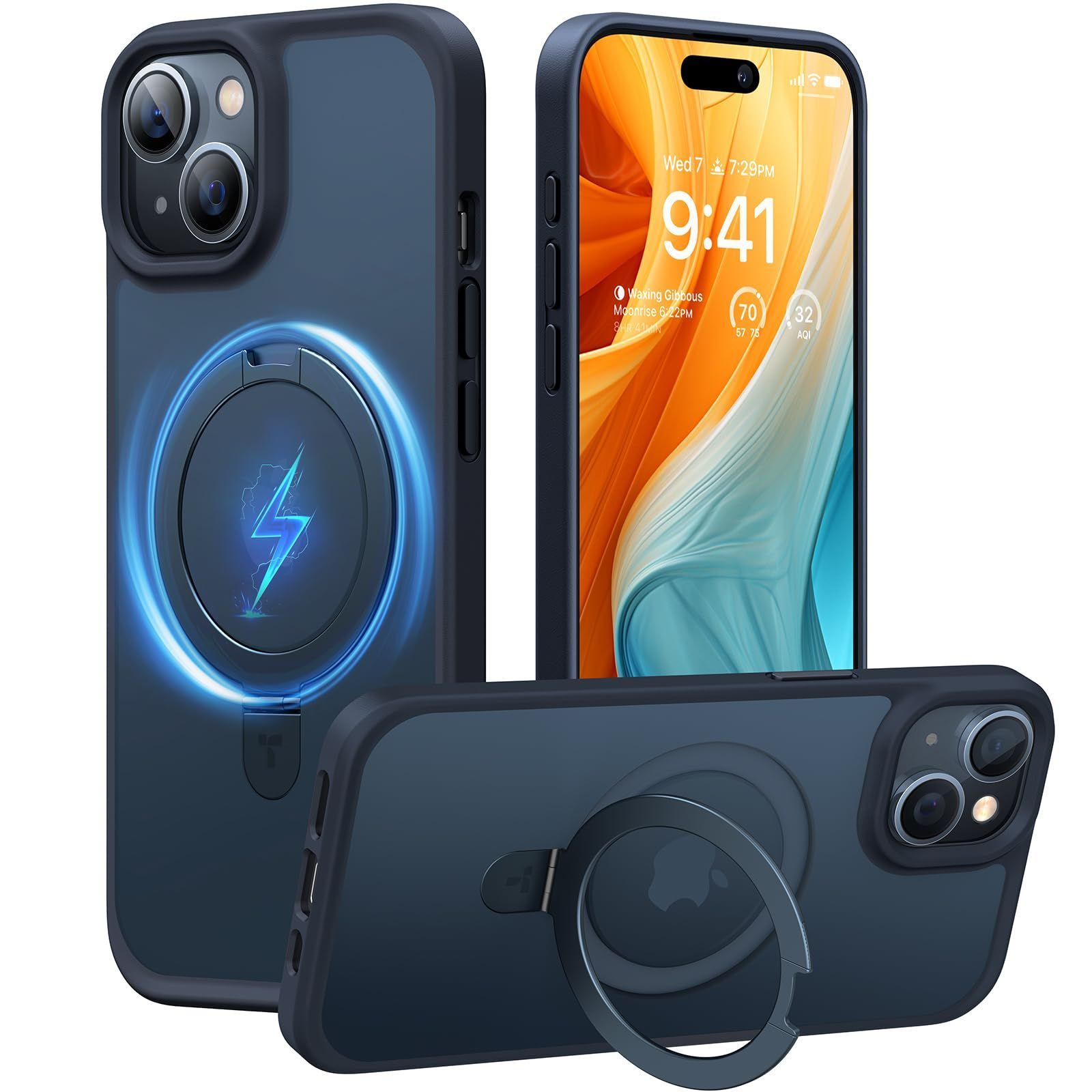 シルバー バンカーリング ロゴ無 スマホ リング 落下防止 銀 セール