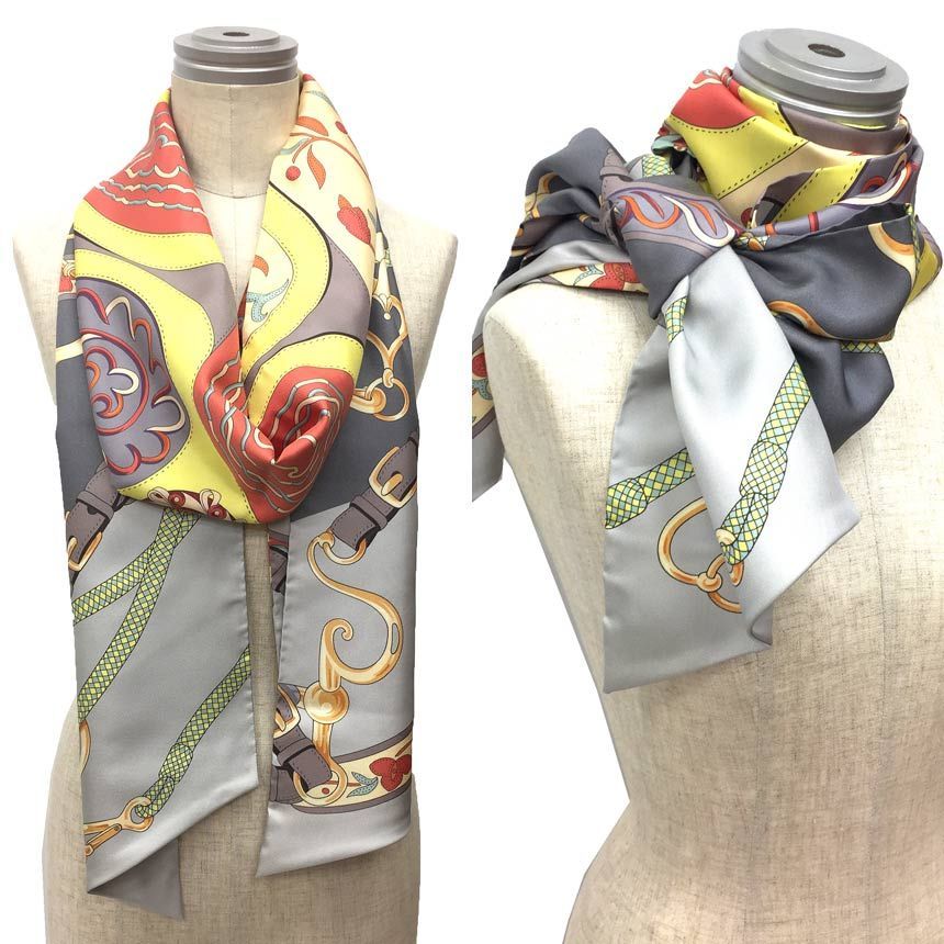 エルメス HERMES マキシツイリー スカーフ シルク グリーン 美品