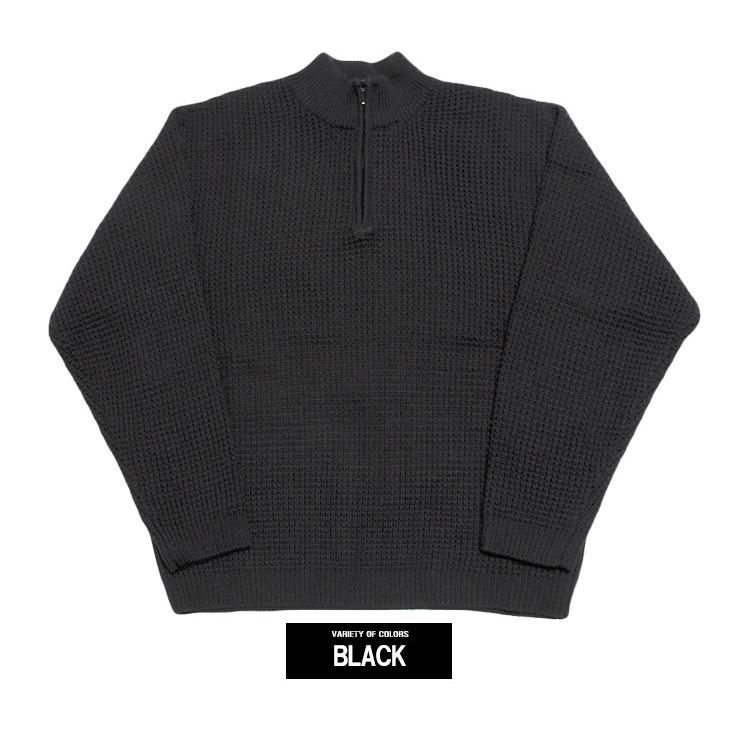 新品】 【2L～5L ブラック】 ハーフジップ ニット メンズ 大きい