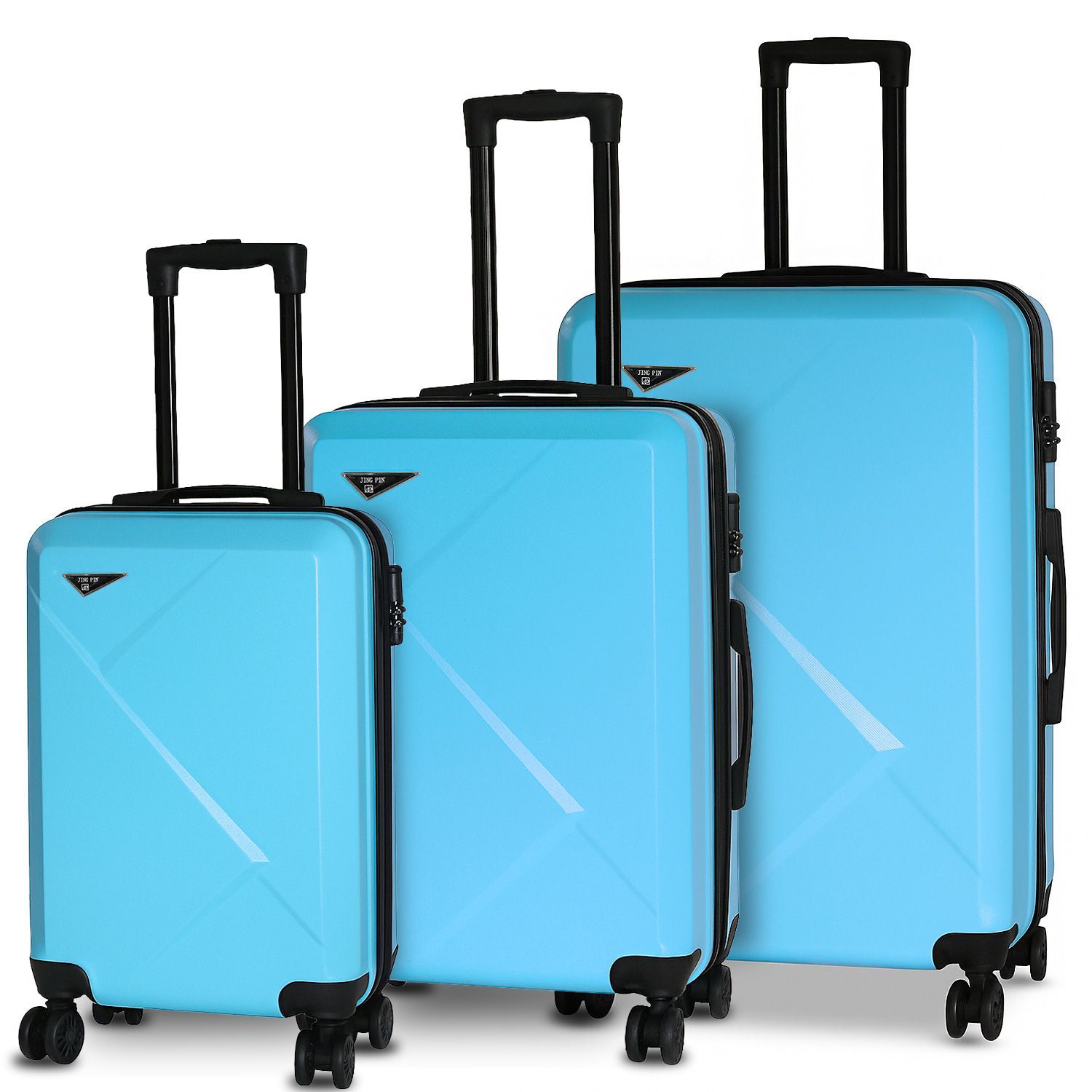 3点セット スーツケース キャリーケース キャリーバッグ 超軽量 S M L サイズ 5～7泊 大容量 静音 旅行 ビジネス 出張 修学旅行 旅行 ハードケース Transporter 808-3set ライトブルー