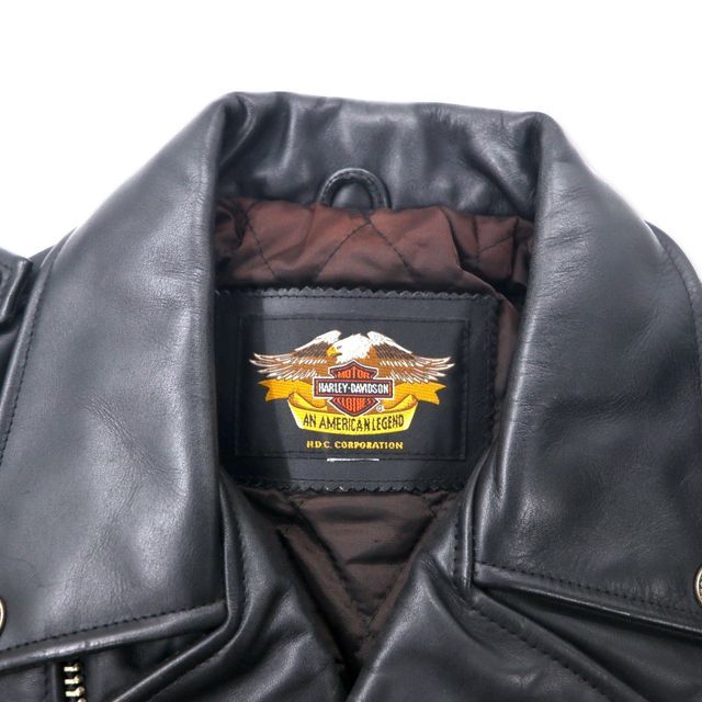 HARLEY-DAVIDSON ダブル ライダースジャケット キルティング 牛革