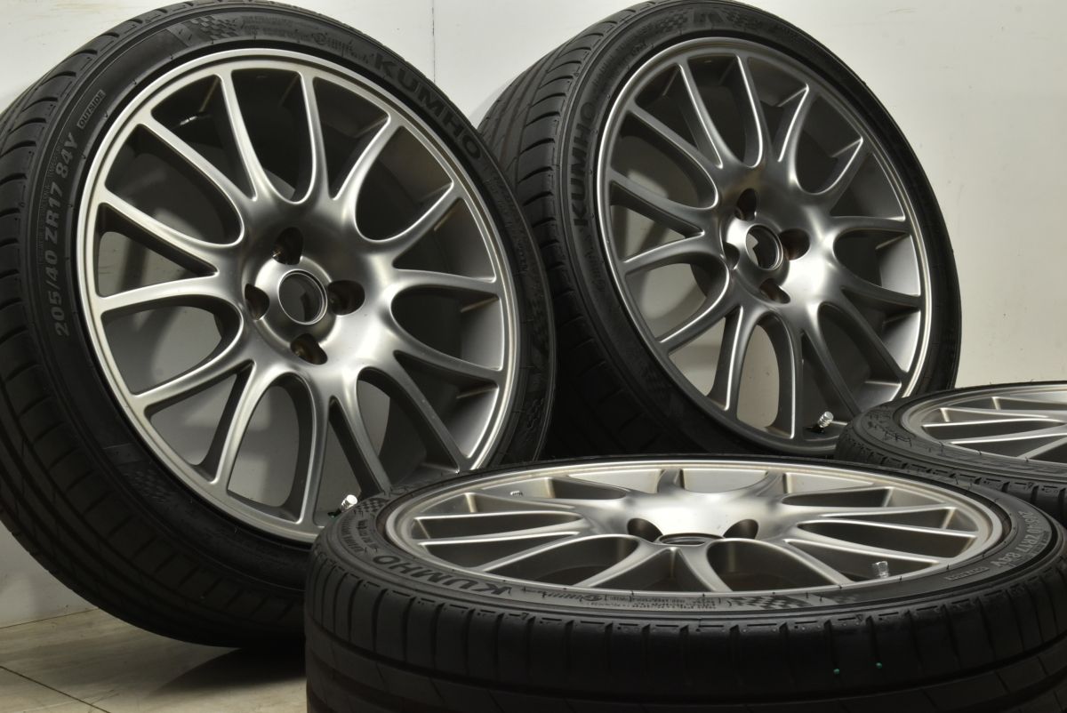 アバルト 595 純正OP 17in 7J 38 PCD98 クムホ ECSTA PS71 205 40R17 チタニウム 品番 5744622 フィアット500 ABARTH