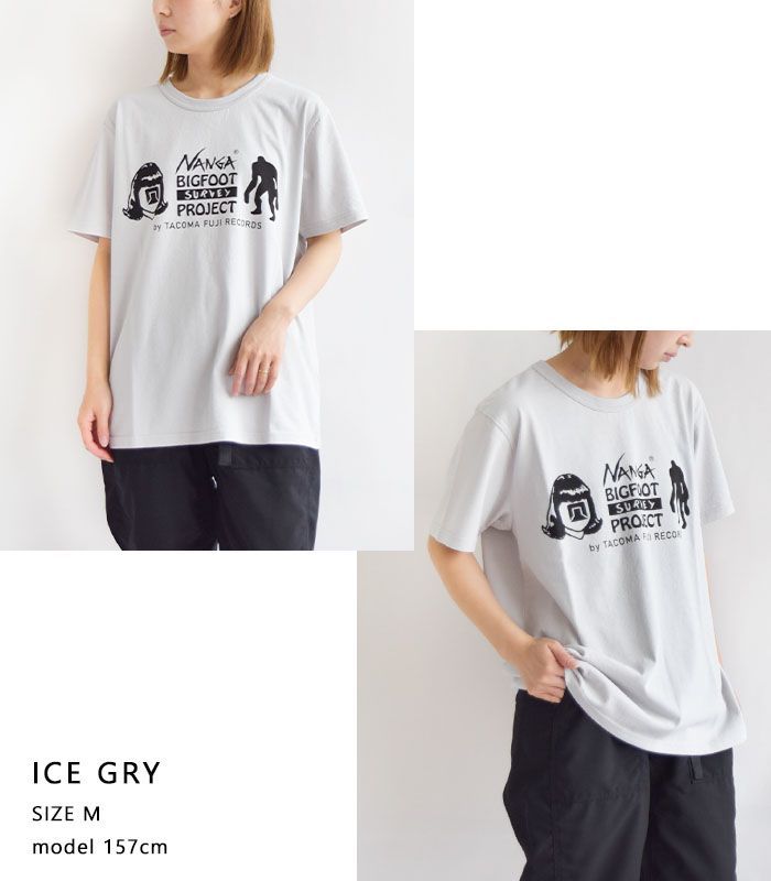 NANGA ナンガ Tシャツ 半袖 TACOMA FUJI RECORDS BIGFOOT SURVEY