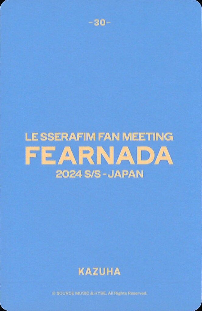 LE SSERAFIM FEARNADA 2024 S/S 会場限定 トレカ LE SSERAFIM FEARNADA 2024 S/S 会場限定 トレカ