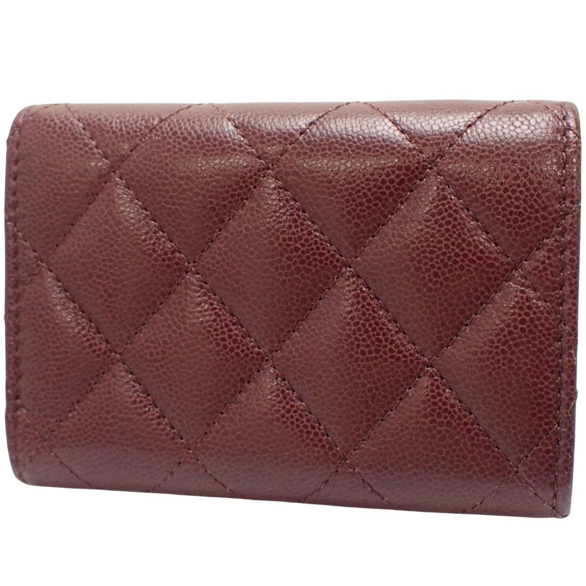 【美品級】CHANEL（シャネル）　三つ折り財布　マトラッセ　ココマーク　小さめ シャネル 三つ折り財布 スモールウォレット ココマーク