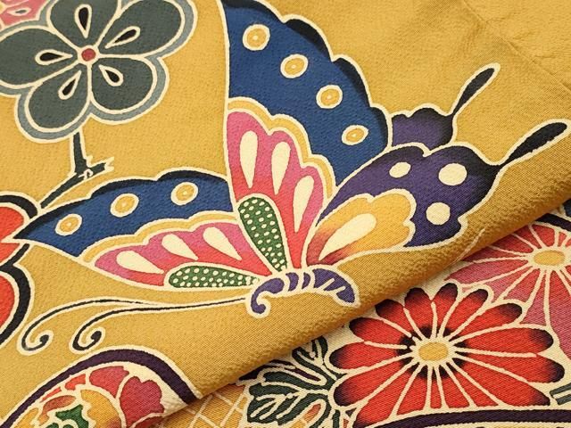 平和屋本店□極上 手ざし京紅型染・宮崎紅型 宮崎良次 振袖・長襦袢