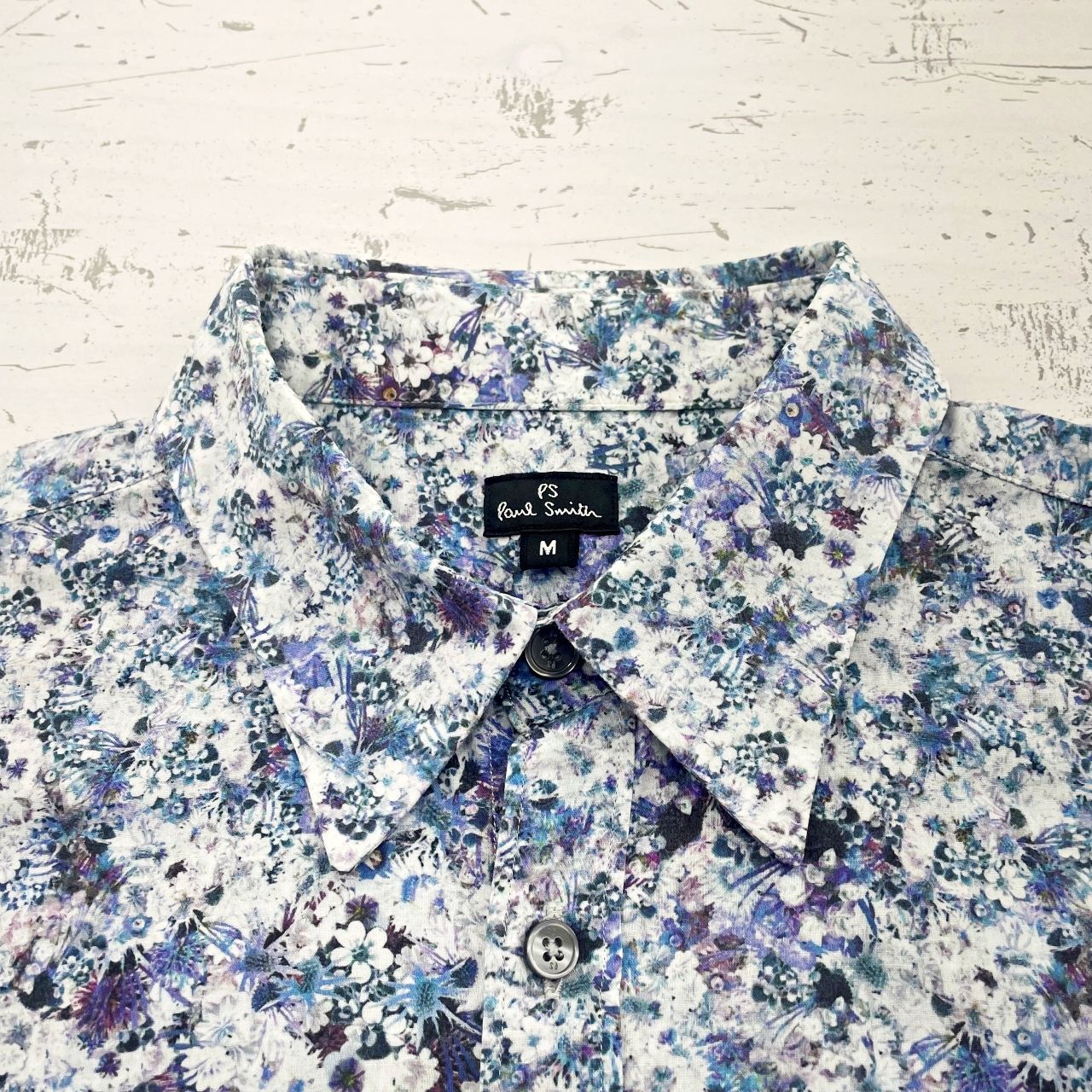 Paul Smith ポールスミス 花柄半袖シャツ メンズ サイズ表記M ブルー