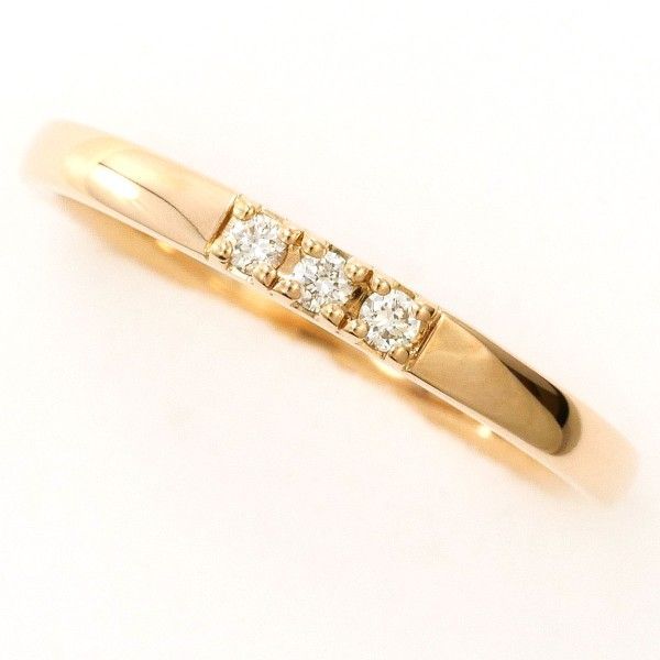 4℃ K10PG リング ring 指輪 8号 ダイヤ 総重量約1.5g