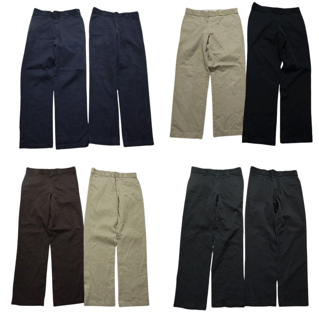 古着卸 まとめ売り ディッキーズ Dickies 874 ワーク パンツ 8枚セット メンズ 32 |33 ノープリーツ センタークリース 古着 NB9794