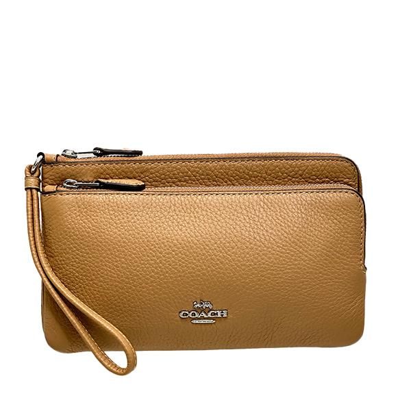 コーチ 財布 レディース COACH ポーチ ペブルド レザー ダブル ジップ リストレット C5610 SVVHL ラテ 送料無料 - メルカリ