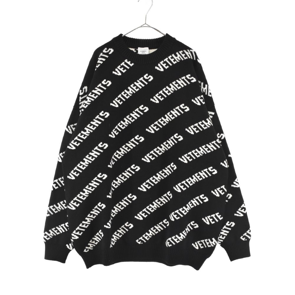 VETEMENTS 22aw 総柄 ロゴニット - トップス