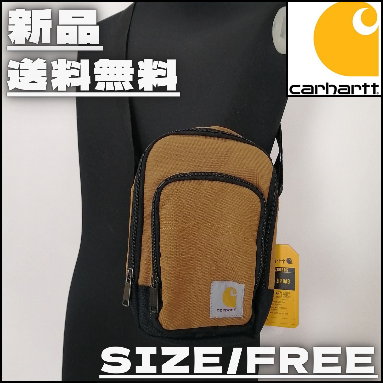 新品】【carhartt／カーハート・ミニショルダーバッグ（ブラウン 