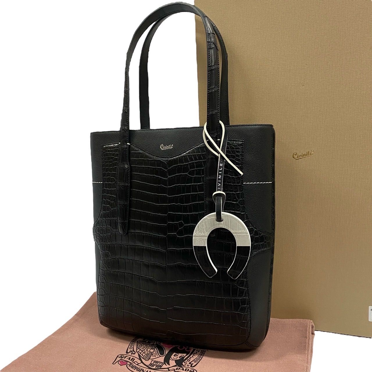 CIVINILE ハンドバッグ クロコダイル レザー F9-2