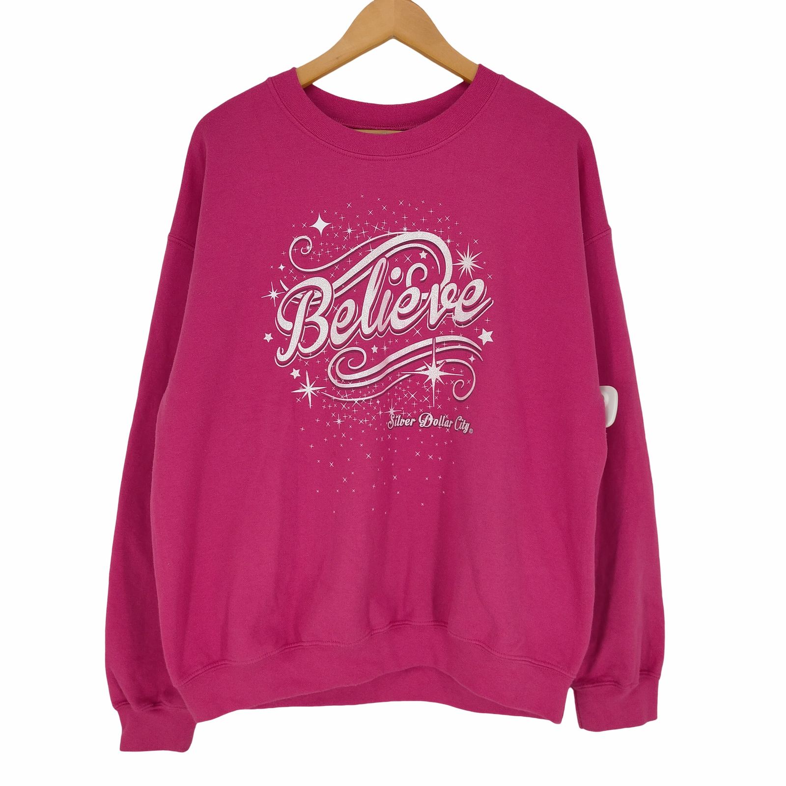 ギルダン GILDAN BELIEVE SILVER DOLLAR CITY ラメプリントスウェット メンズ JPN：L 