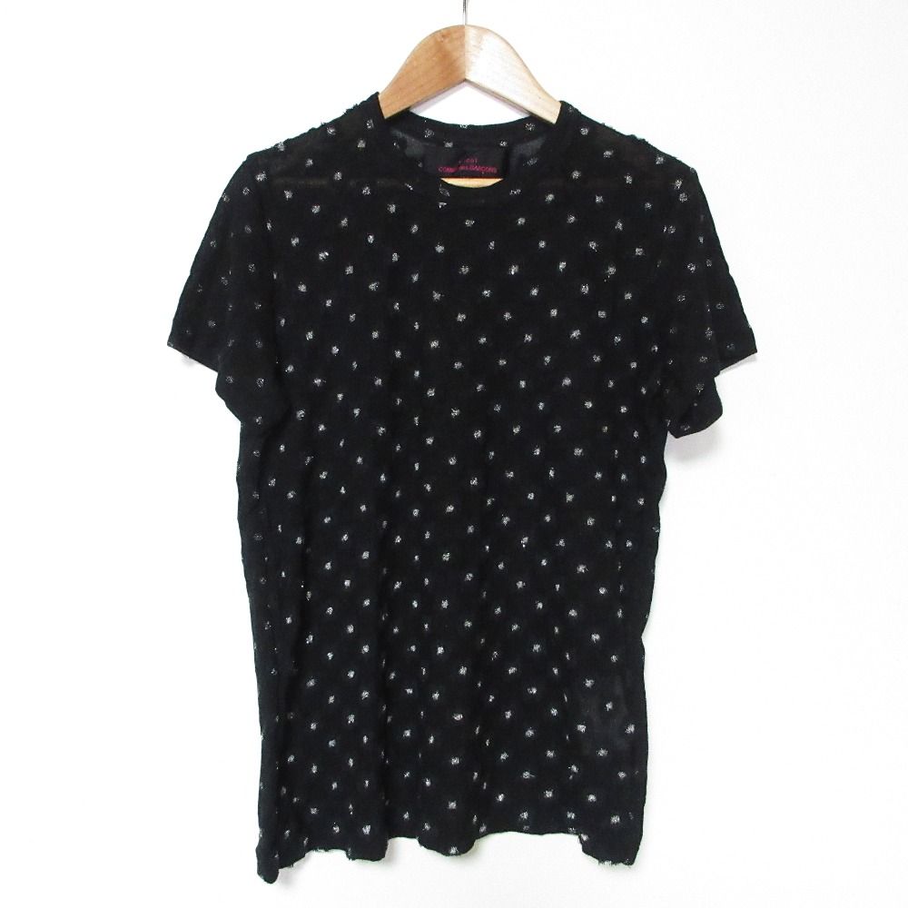 良品 AD2013 tricot COMME des GARCONS トリココムデギャルソン 半袖 3Dフラワーシアーカットソー サイズM ブラック レディース 古着 中古 良品 AD2013 tricot COMME des GARCONS トリココムデギャルソン