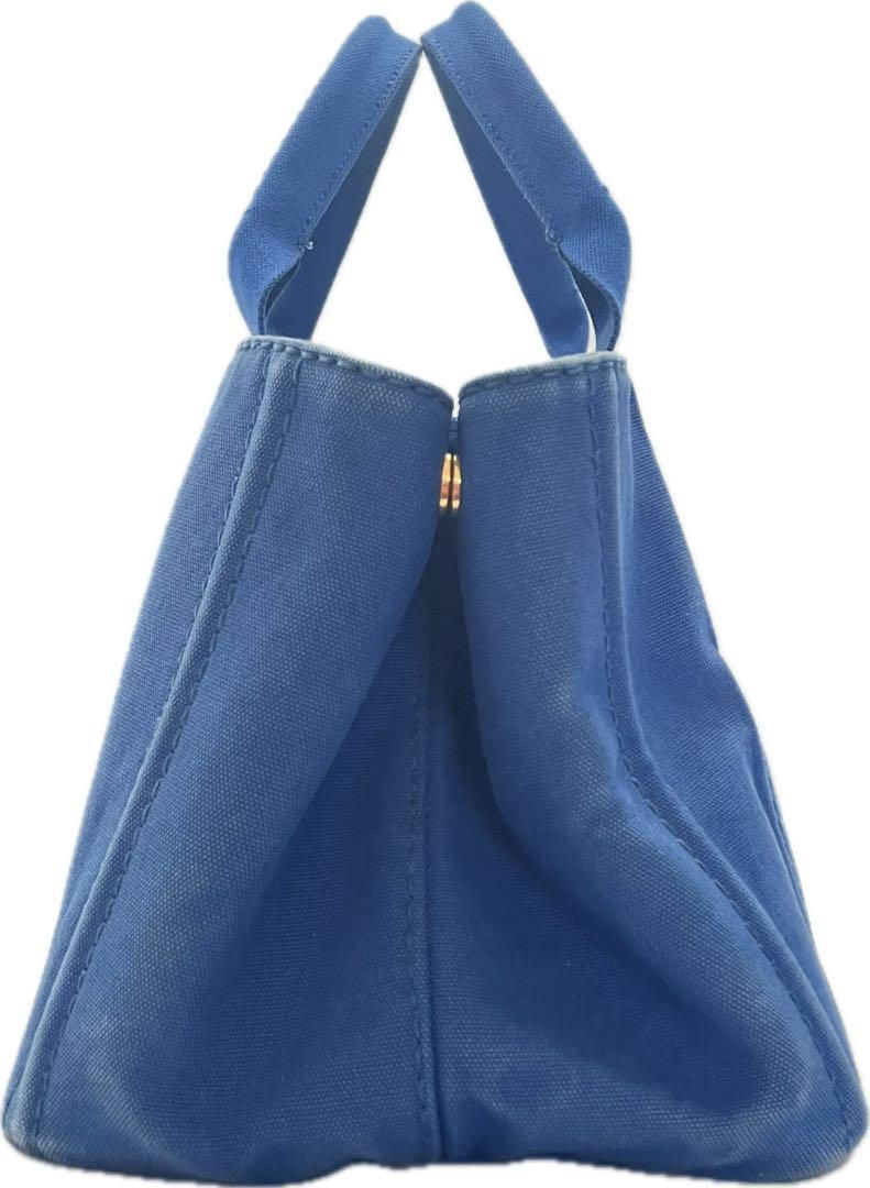 プラダ　PRADA　カナパL　デニムトートバッグ　三角ロゴ　インディゴブルー 人気】PRADA プラダ カナパ トートバッグ ハンドバッグ デニム