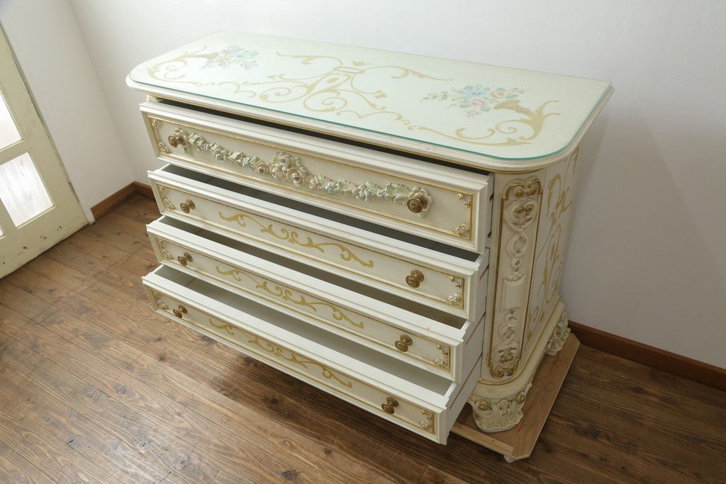 英国アンティーク木製カップボード/キッチンキャビネット/飾り棚(81